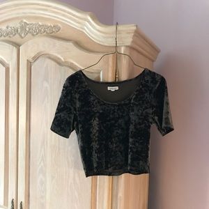 Dark brown velvet crop top